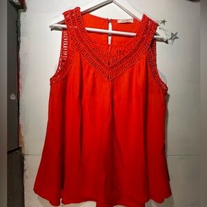 Women's Dark Orange Sleeveless Top